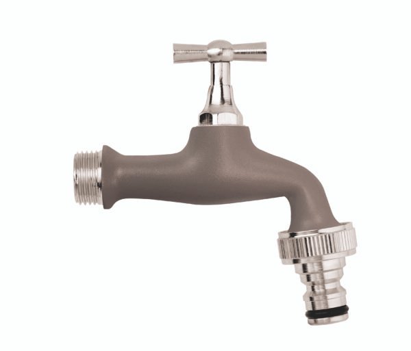 Garden tap in chromed brass - DOVE GRAY